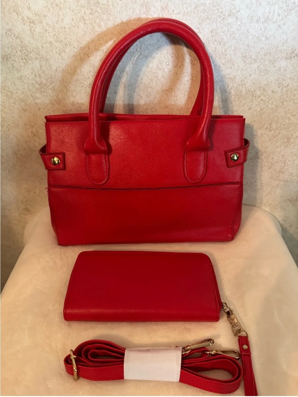 Bebe Evie Satchel Bag w matching wallet/wristlet